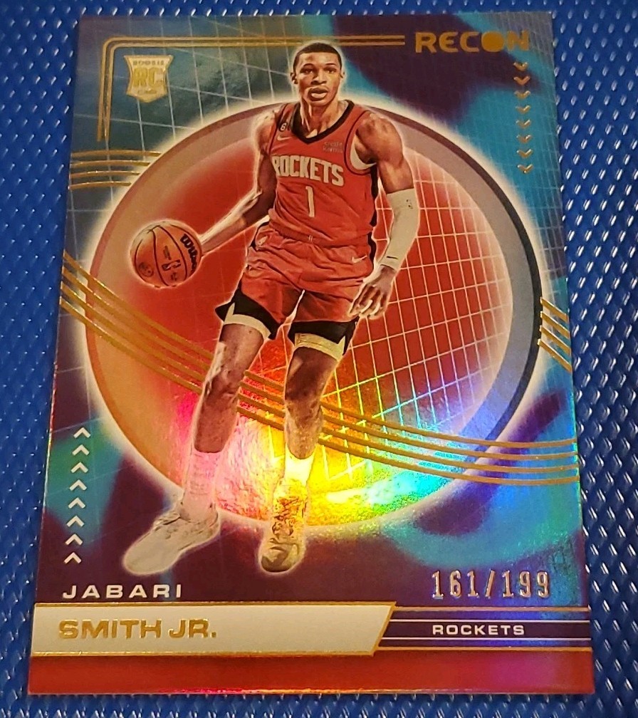 JABARI SMITH JR. ROOKIE CARD HOLO RED /199 2022-23 PANINI RECON RC #215 ROCKETS