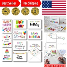 100 Assorted 5x7 Birthday Cards with Envelopes & Stickers - Smooth Finish Appeal