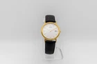 Seiko Quartz Watch 7N32-0B00 Gold Tone Slim Case Date White Dial - Running