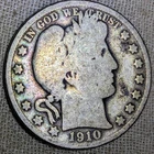 1910 Barber Half Dollar : Rainbow Tone, Very Low Mintage 418K - .9 Fine Silver