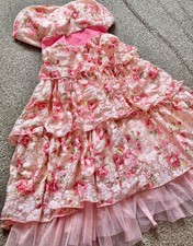 Pink roses lace flowers dress floral