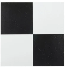 Furnishings FTVSO10320 Nexus 12Inch Vinyl Tile Solid Black and White Pack of 20