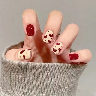 30Pcs Short Square Fake Nail Press On Nail Artificial Nail False Nail Gifts