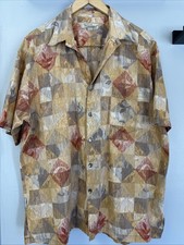 Tori Richard Button Up Mens XL Leaves USA Made Cotton Lawn Hawaiian Short Sleeve