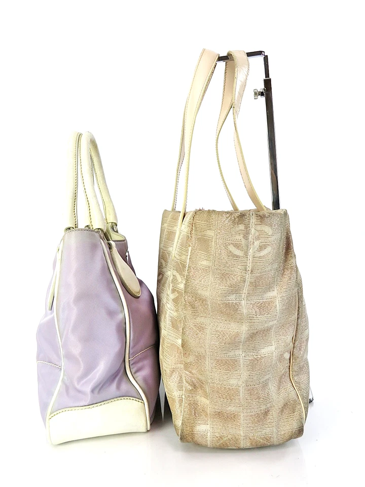 Auténticos CHANEL y PRADA (2 piezas. conjunto) Cartera Bolso de Mano Rosa y Púrpura #62071 Foto 4 de 4