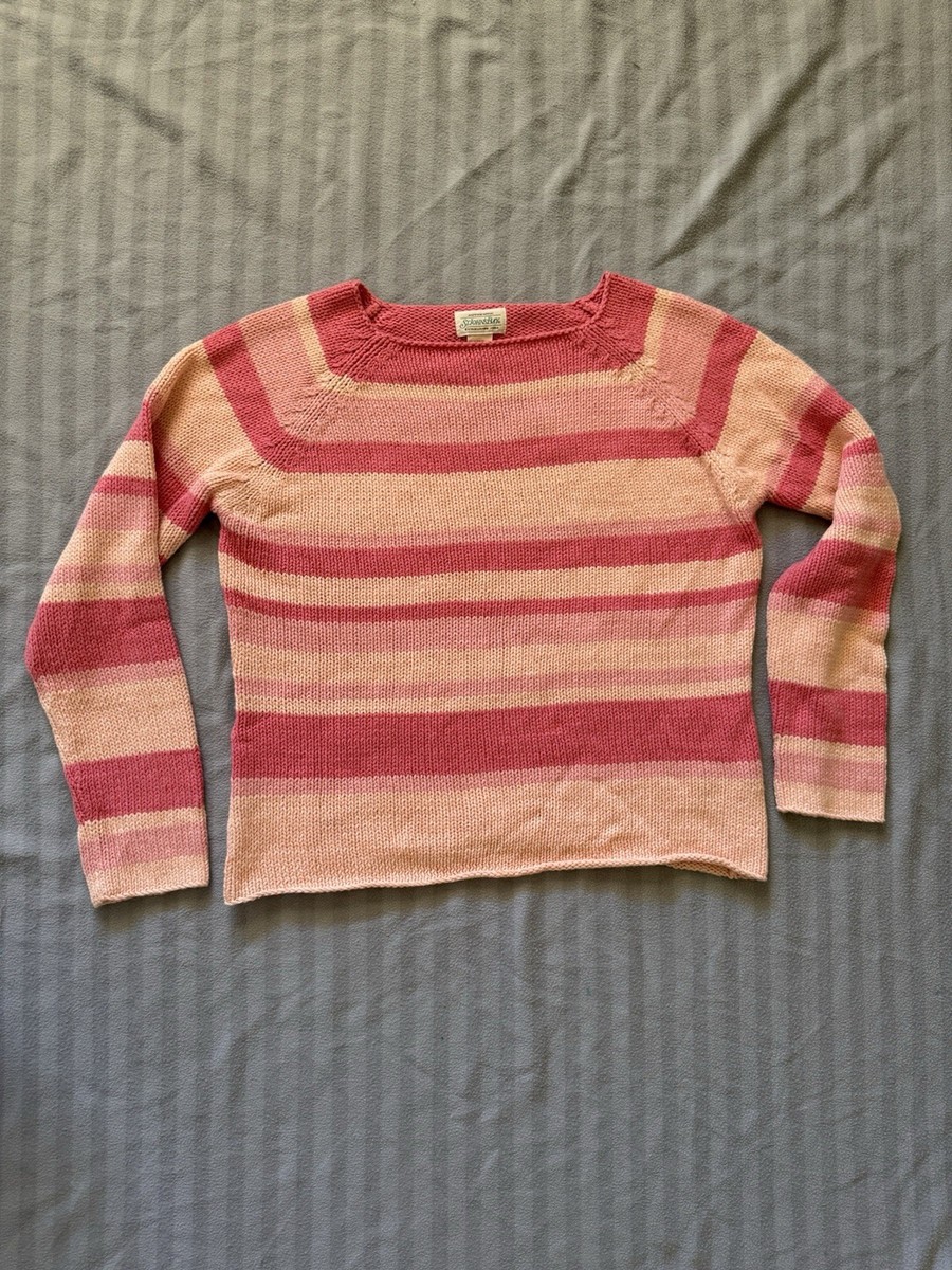 トップス 90s St.John's Bay cotton knit sweater Vintage 90s St Johns Bay 100% Cotton Striped Knit Sweater