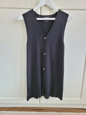 Massimo Dutti Knitted Longline Waistcoat Vest XS