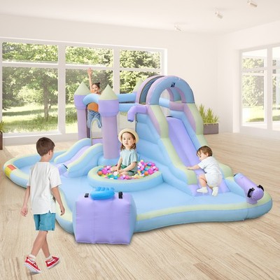 Inflatable Bounce House Jumping Air Castle Bouncy with Double Water Slide