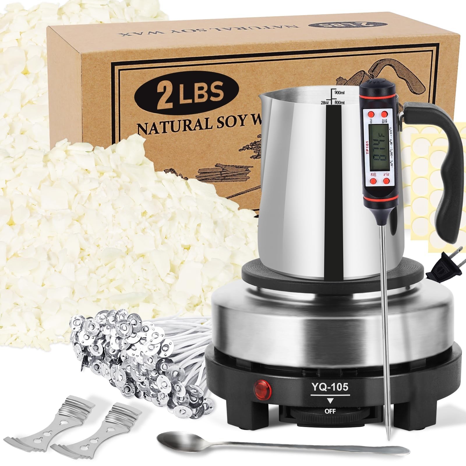 SAEUYVB Candle Making Kit with Wax Melter, Candle Wax for Candle Making - DIY...