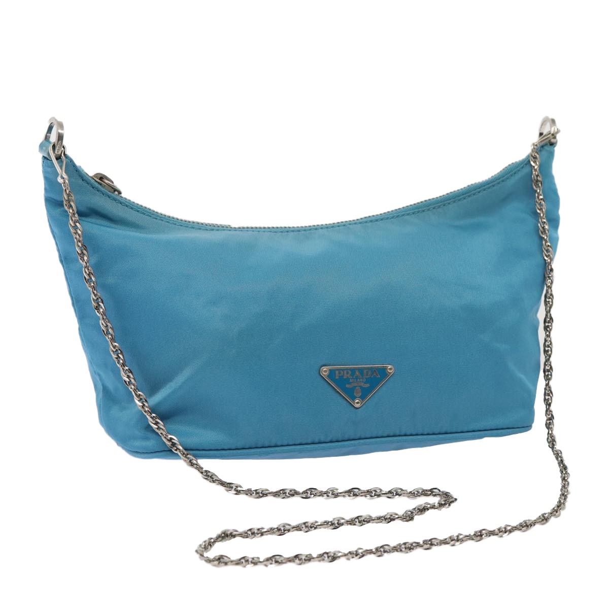 ✨️美品✨️ PRADA Nylon Chain Shoulder Bag PRADA Chain Shoulder Bag Nylon Light Blue Auth 80225 | eBay
