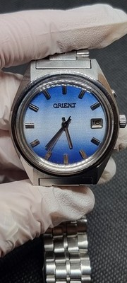 Orient Handaufzug 1970 Blau Zifferblatt  Herren Uhr -Armbanduhr