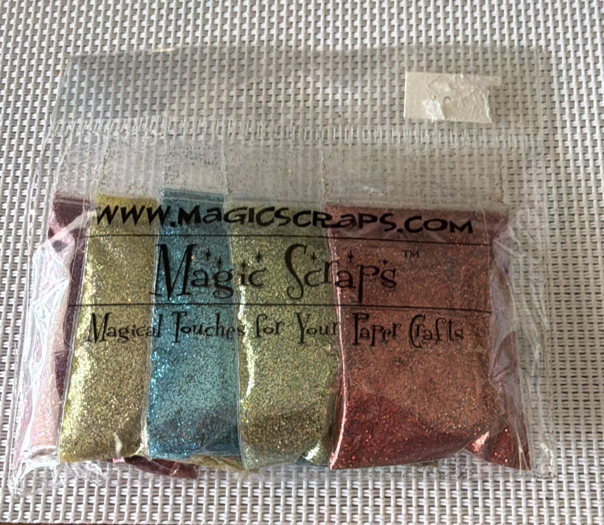 Magic Scraps Craft Glitter Assortment Multicolor Pack, Green Blue Gold Red