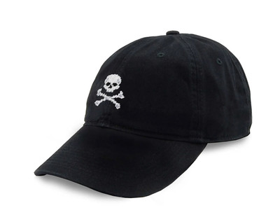 NEW Vintage Skull & Bones Hand-Stitched Hat / Baseball Cap Black