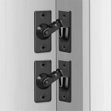 2 Pack 90° Screen Door Latch 1.73x0.75 Gate Lock Sliding Barn Door Black