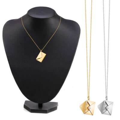 Love Letter Envelope Pendant Necklace Stainless Steel Jewelry for Women Gift