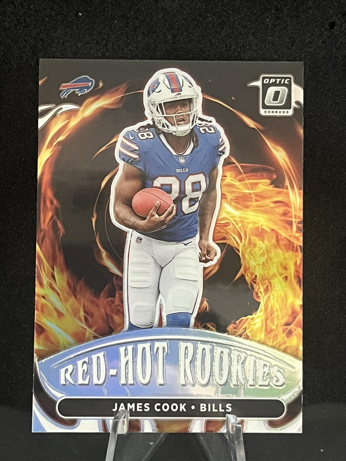 2022 Panini Optic Football Red Hot Rookies Silver Holo Rookie James Cook #RHR-6