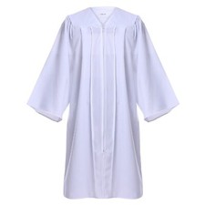 Unisex Premium Matte Graduation Gown Only X-Small 424'9"-4'11" White