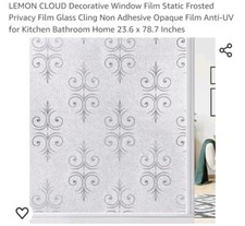 Decorative Window Film Static Frosted Privacy Film Glass Cling 23.6 X 78.7 Inchs