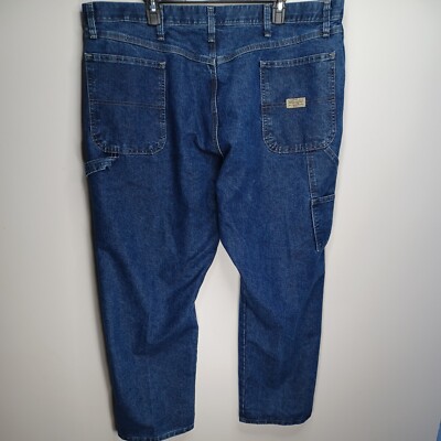 Wrangler Carpenter Blue Denim Work Jeans Men's Medium Wash 42 x 30 Hammer Loop