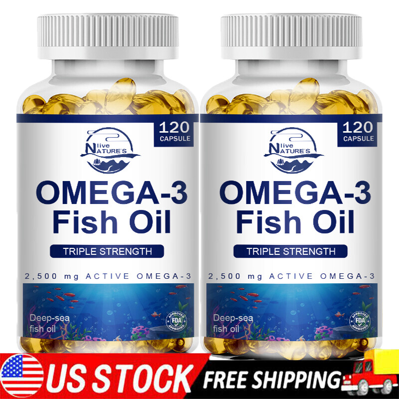 Omega 3 Aceite de Pescado 240 Cápsulas 3x Fuerza 2500mg EPA y DHA, Máxima Potencia NUEVO