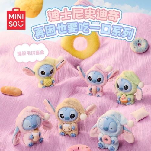 Authentic Miniso Stitch Eat Something Before Sleep Series Vinyl Figure Blind Box - Picture 3 of 25