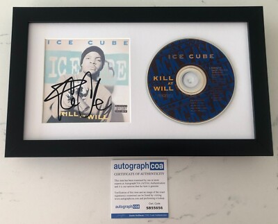 ICE CUBE N.W.A. NWA SIGNED KILL AT WILL FRAMED & MATTED CD w