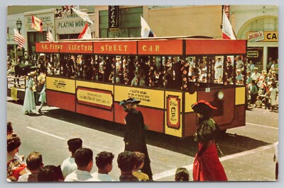 Parade Float at Fiesta Time in Santa Barbara California c1960s Postcard