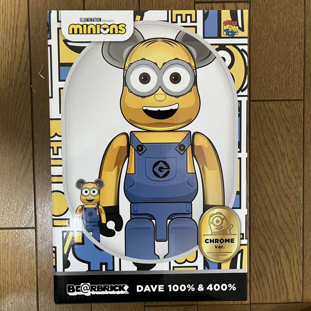 BE RBRICK DAVE CHROME Ver. 100 400 Minion Dave Medicom Toy MEDICOM 