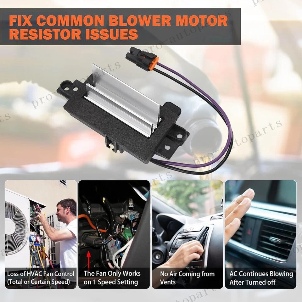 Resistencia del motor del soplador de climatización delantera para 2003 2004 2005 2006 GMC Sierra 1500 2500 HD Foto 4 de 4