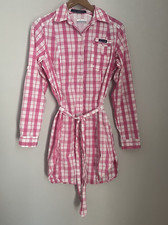 Columbia PFG Dress Women's Small Pink Super Bonehead Plaid Long Sleeve CLEARANCE