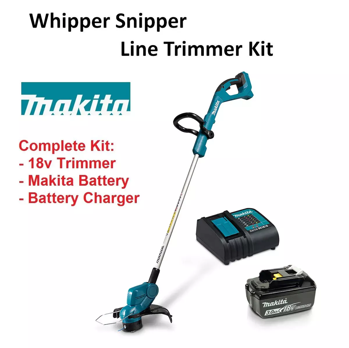 Makita Whipper Snipper Line Trimmer 18v Cordless Combo Kit with Battery Charger