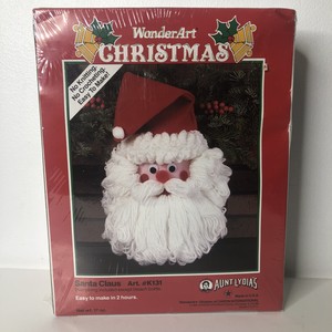 Download Vintage Aunt Lydia S Wonderart Christmas Craft Kit Santa Claus K131 New Read Ebay PSD Mockup Templates