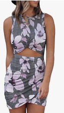 sexy sleeveless dress floral, size Medium