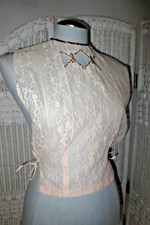 Antique Mesh  Lace Sequin Cut Out Barouche Original Dickie Collar