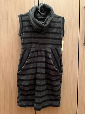 Italy Moda Cowl Neck Sleeveless Sweater Dress Tunic Casual Two Pockets Small