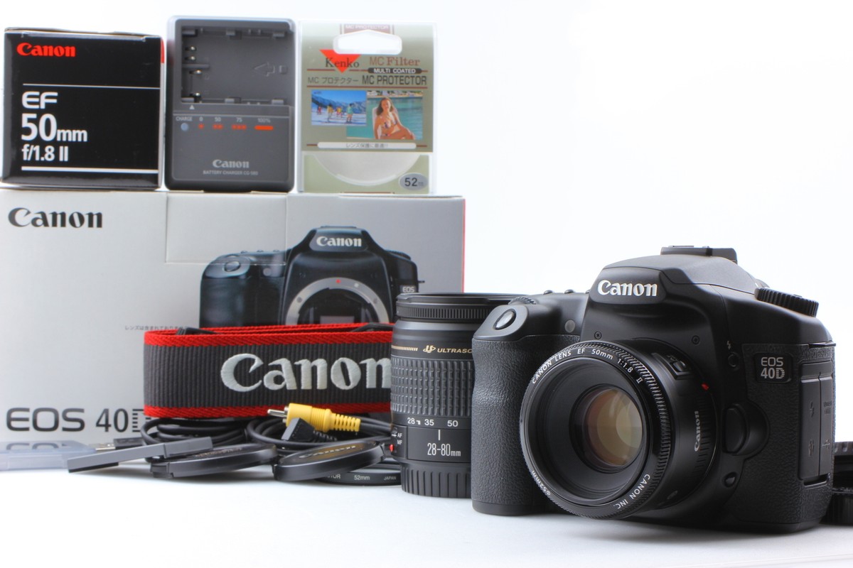 Near MINT] Canon EOS 40D Digital SLR Camera W/ EF 50mm 28-80mm 