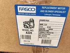 Fasco  #A225  115 VOLT FURNACE DRAFT INDUCER MOTOR ASSEMBLY NEW X82-124