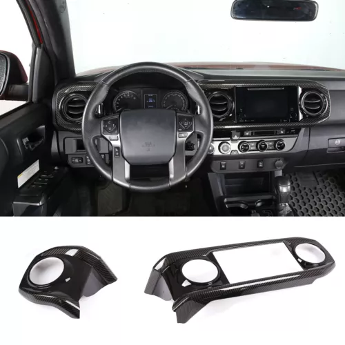 ABS Carbon Fiber Interior Dash Trim Cover Set Fits 2016-2023 Toyota Tacoma - Picture 33 of 44