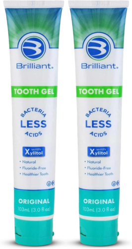 Spry Xylitol Toothpaste Gel - Fluoride Free, Kid Safe, 3 Oz, 2 Pack