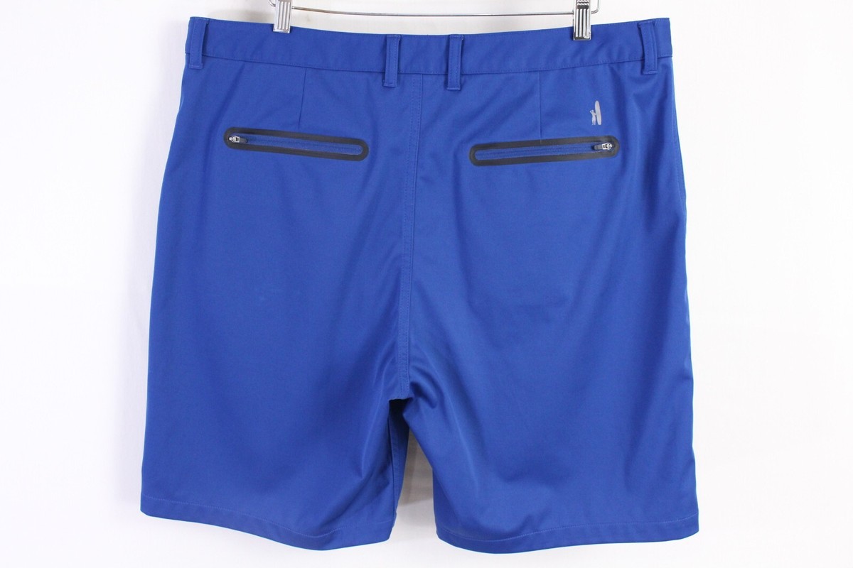 Johnnie-O Mens 40 Performance Stretch Blue Golf Flat Front