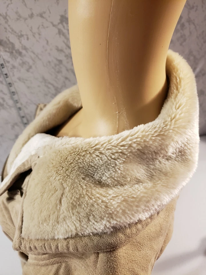 Chaqueta para mujer Big Chill imitación cuero Sherpa estilo motociclista gruesa y cálida Foto 4 de 4