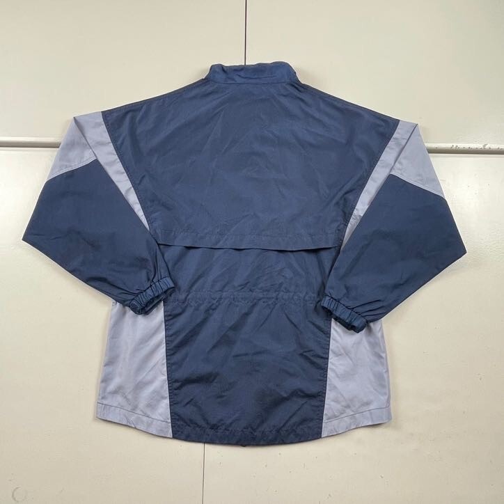 IllumiNITE Jacket Mens Large Blue Full Zip Mock Neck Windbreaker Vented Outdoor