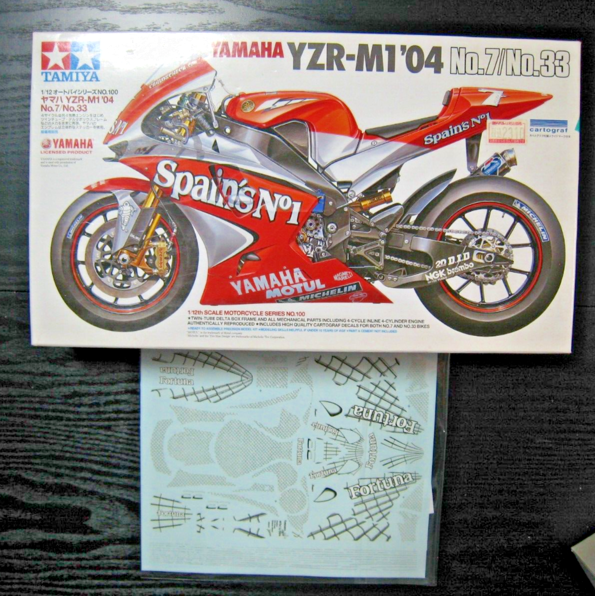 TAMIYA YAMAHA YZR-M1'04 No7/No33 .w/ Decals Item14100 1/12 from