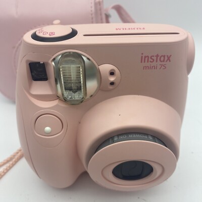 FUJIFILM - Mini 7s Pastel Pink Instax Instant Camera w/ Carrying