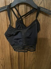 Woman's Dance Costume, Balera, Adult Small, Sports Bra, Black Cross Strap