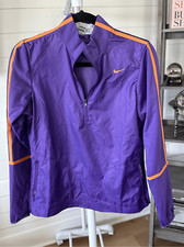 Women's Nike Golf 1/4 Zip Windbreaker Rain Jacket Purple Orange Small
