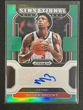 2022-23 Panini Prizm Draft Picks Sensational Signatures Green NYSIER BROOKS Auto