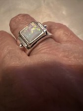 Glamorous Moonstone Square Stone Ring In .925 Silver Plated In A Size 7