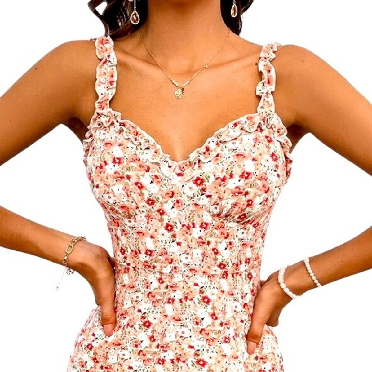 LOAVIES Floral Mini Tank Dress SZ S