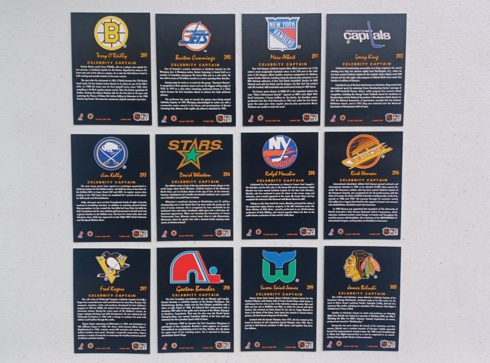1991-92 Pro-Set Platinum Hockey Celebrity Captains Complete Set Fred Rogers NHL - Image 4 of 4